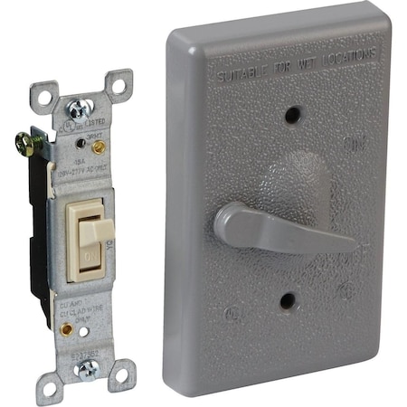 Bell Box Cover, 1 Gang, Aluminum, Toggle Switch Cover Type 5121-0